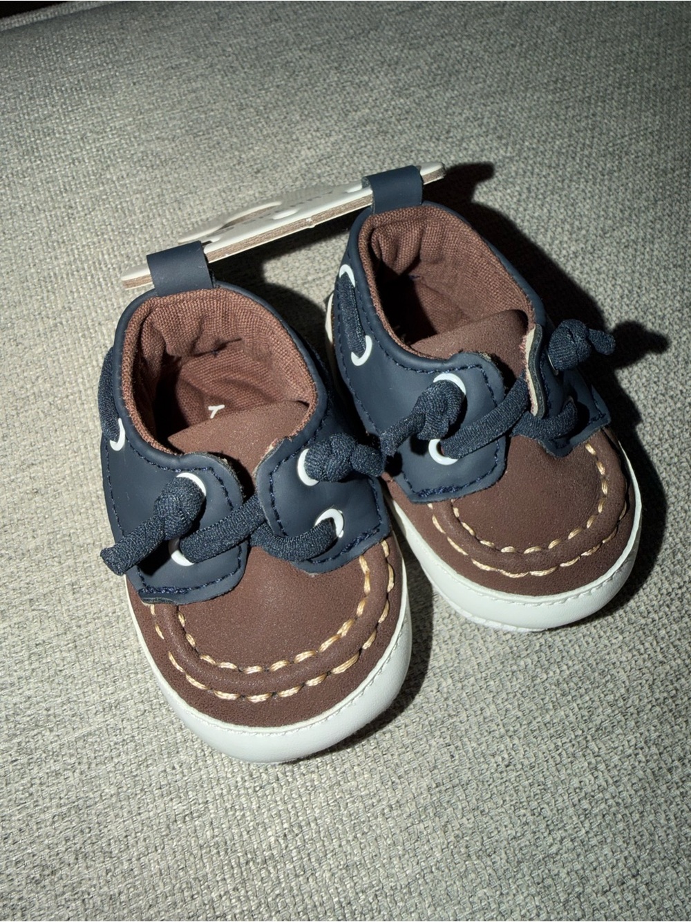 NWT Sperry Brown and Navy Baby Boat Shoes
